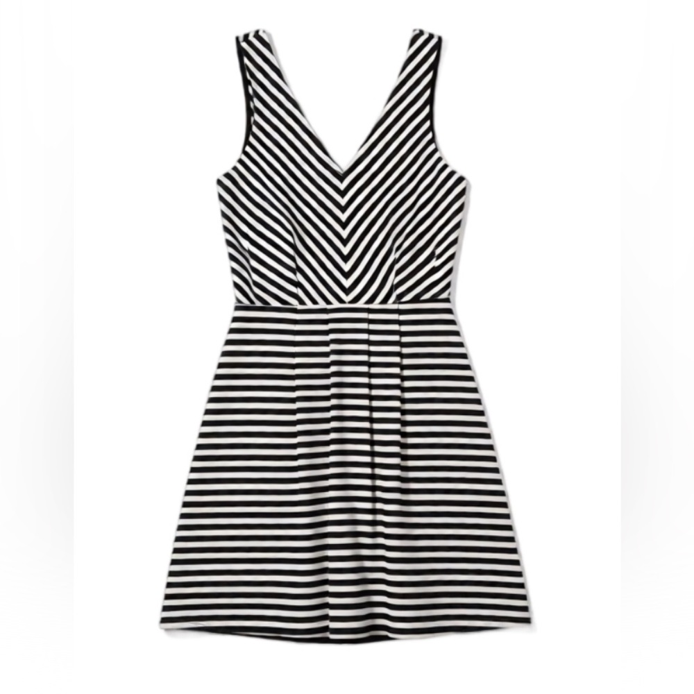 Striped Black and White Strapless Dress